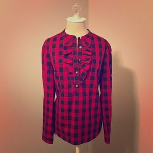 Draper James Check Blouse